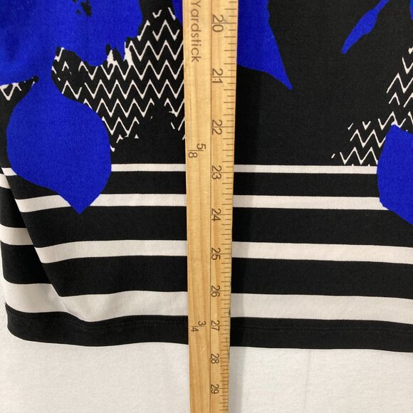 Chico's Top size 3/XL Multi Color Floral V Neck Stretch Knit Preppy Office Work - Picture 5 of 9